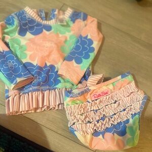 Ruffle Butts Toddler 2 piece pastel bathing suit